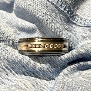 Tungsten Wedding Band for men 9 Diamond’s